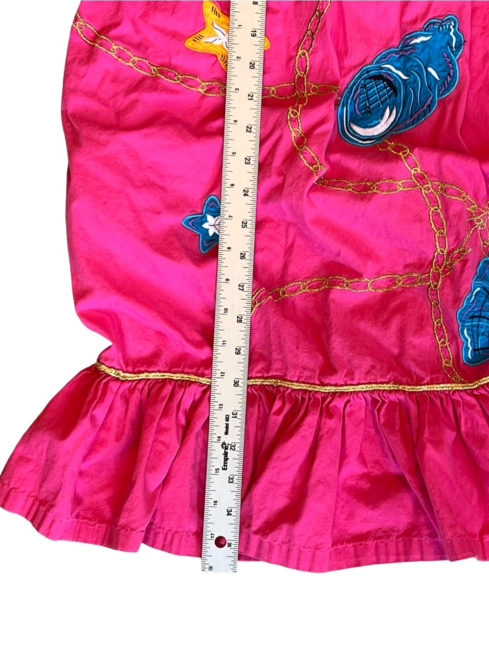 Go Softly Patio Vintage 90s Women’s Sz S Pink Embroidered House Dress Starfish - Picture 8 of 12